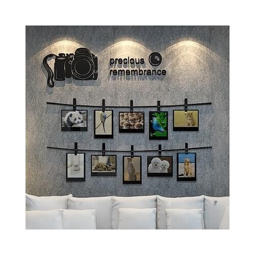 WS38 3D stereo camera pattern photo stickers acrylic bedroom wall decoration wall photo background and creative personality