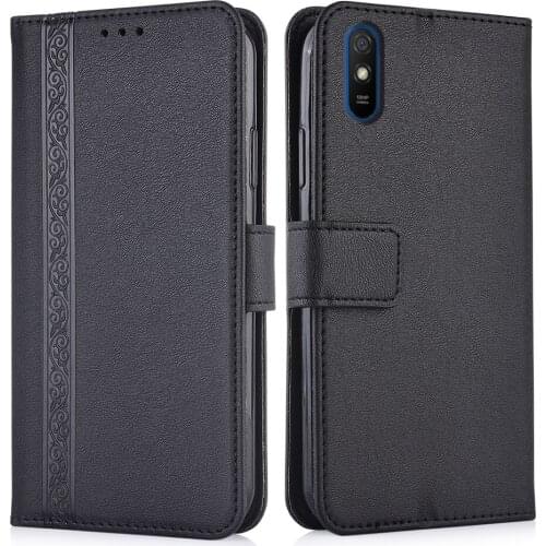 3d Embossed Leather Case for Xiaomi Redmi 9A 9 a Redmi9A Back Cover Wallet Case With Card Pocket