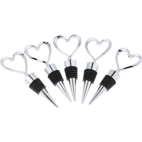 5 Pack Heart Shape Wine Stoppers Love Design Wine Stoppers For Home Hotel Bar
