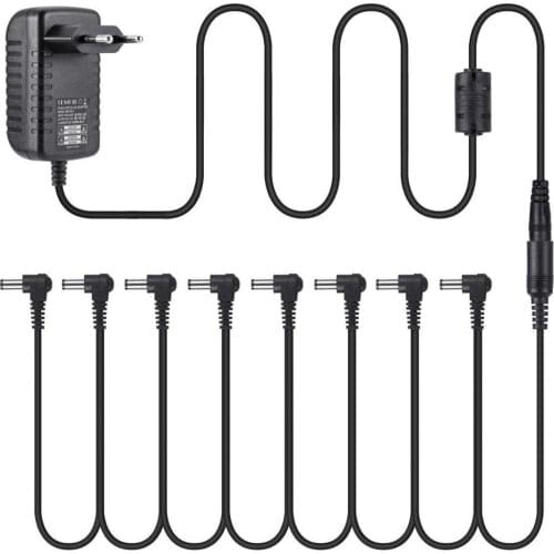 9V 1A /9V 2A/18V 1A Guitar Pedal Power Supply Adapter Converter EU/US/UK plug with 8-Way Cable Daisy Chain