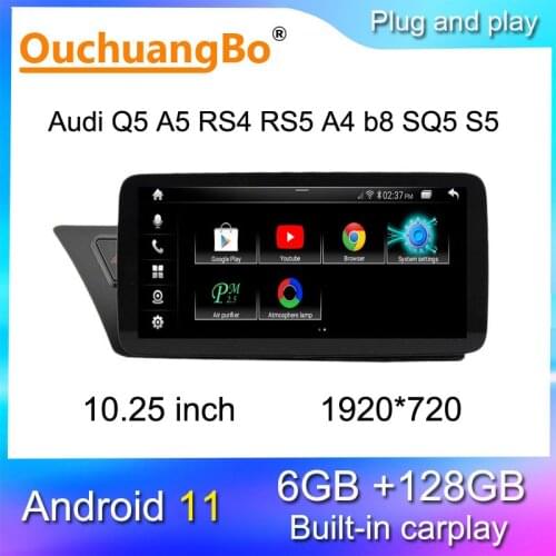 Ouchuangbo Android 10 radio concert sportback audio for 10.25 inch HD Q5 A5 RS4 RS5 A4 b8 SQ5 S5 with gps multimedia 8 core