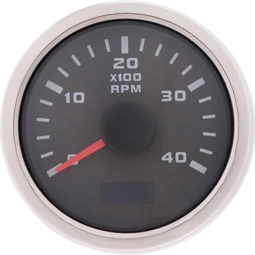 52mm Car Tachometer 4000 RPM Tacho Meter Gauge With Red Backlight Hour meter For Marine Boat Yacht Motorcycle 9-30V