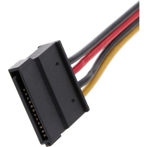 B85A 4-Pin FDD Floppy Male To 15-Pin SATA Female Converter Adapter Power Cable Cord