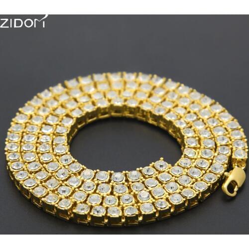 Men Women Hip Hop Chain Necklace High quality 5mm Width Tennis Chains Hiphop Iced Out Bling Chokers Necklaces Fashion Jewelry