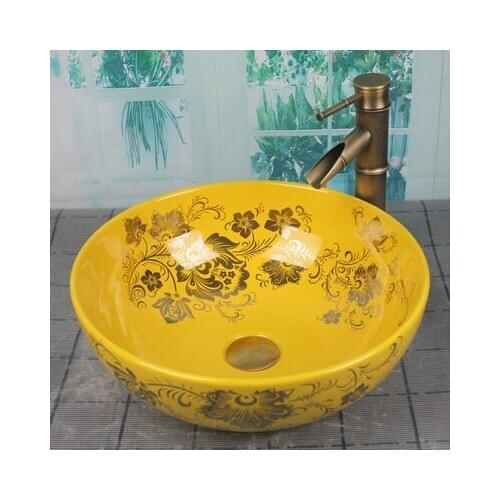 Bathroom Artistic Basin Ceramic Vessel Sink Bowl Faucet & Pop-up Drain AB231