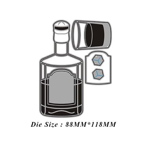 JMCRAFT 2021Wine Bottle And Glass Cup Metal Cutting Dies DIY Scrapbook Handmade Paper Craft Metal Steel Template Dies