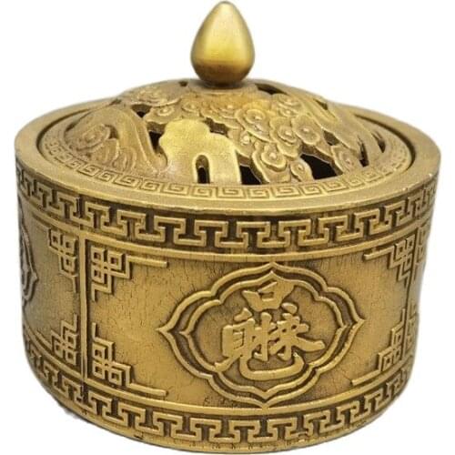 Chinese Old Bronze Statue Brass Censer