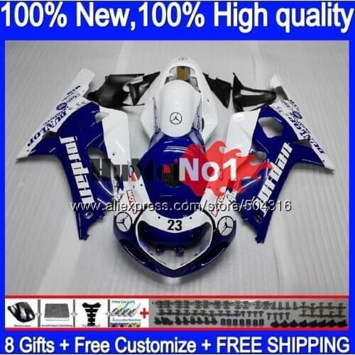 Body For SUZUKI GSX-R600 GSXR 600 K1 GSXR600 14MC.7 GSXR 750 01 GSXR-600 GSXR750 2001 2002 2003 01 02 03 Fairings White Blue