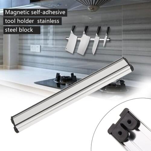 Magnetic Self-adhesive Knife Holder Stand Stainless Steel Block Wall Mounted Easy Storage Knife Rack Strip For Kitchen