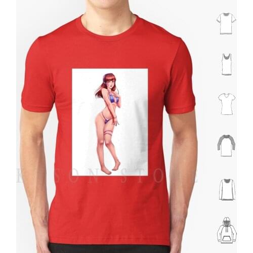 Cute Redhead Anime Girl T Shirt Diy Big Size Cotton Anime Animegirl Ecchi Oppai Sexy Lingerie Redhead