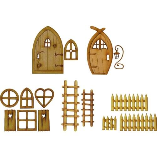 Miniature Fairy Elf Window Door Garden Mystical Decoration Outdoor Lawn