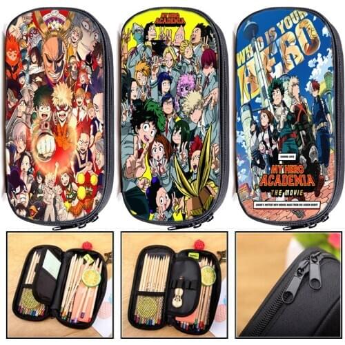 Multifunction My Hero Academia Pencil Box Kids Cartoon Anime Pencil Case Students Stationery Storage Bag Children Deku Pen Bag