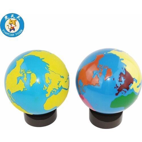 Montessori Geography Educational Childrens Toys Preschool Teaching Material World Parts And The Continents