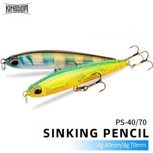 New Arrival KINGDOM PS40-70 Sinking Pencil 4g 8g Fake Bait For Freshwater Wobblers Swimbait Long Shot Minnow Tremor Bass Bait