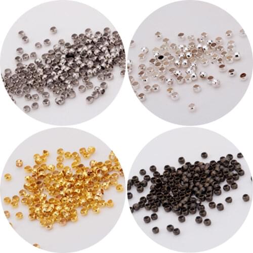 200pcs/lot 2mm Crimp End Beads Jewelry Findings Connector Components Jewelry Accessories F103A