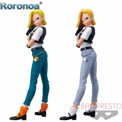 RORONOA Original Banpresto D B Z Glitter&Glamours Android 18 Lazuli Action Figure Collectible Model Toys Figurals Brinquedos