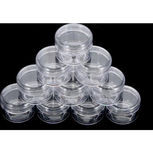 10pcs Mini Cosmetic Empty Jar Pot Refillable Container Bottle Eyeshadow Makeup Cream Nail Bead Bottles Portable Travel Pack 5g