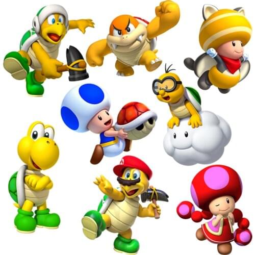 Super Mary Mario mushroom dinosaur Clothes patch DIY hot stickers for childrens clothes Heat transfer boy Clothes stickers