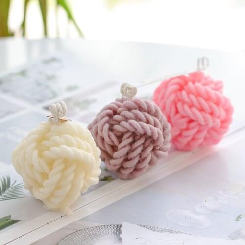 Woolen Candle Silicone Molds Korean Candle Mold Woolen Ball Design Handmade Candle Making Scented Candle Wax Mold Home Decor
