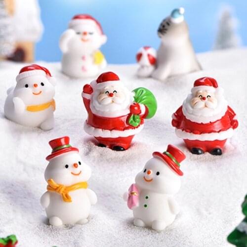 Snowman micro landscape diy bonsai decoration snow decoration ornaments new santa cute sea lion Christmas ornaments