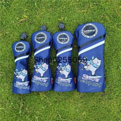 Snow Leopard Golf Club Driver Fairway Wood Hybrid UT Headcover Pu Leather Waterproof Sports Golf Club Accessories Equipment