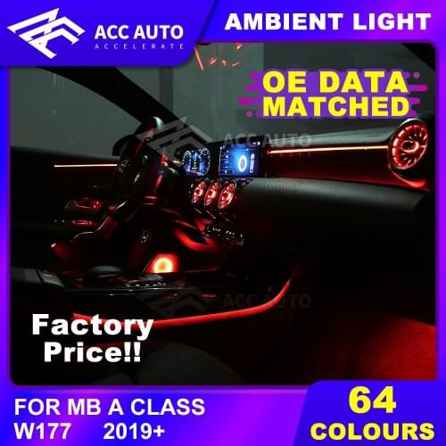 LED 64 colors ambient light For Merdecez bens A class W177 2015+ year