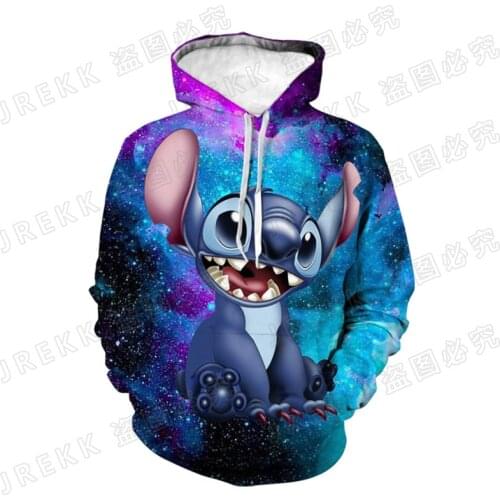 3D Printed Sweatshirts Men Women Children Fashion Casual Lilo Stitch Hoodies Pullover Long Sleeve Streetwear Boy Girl Kids Coat