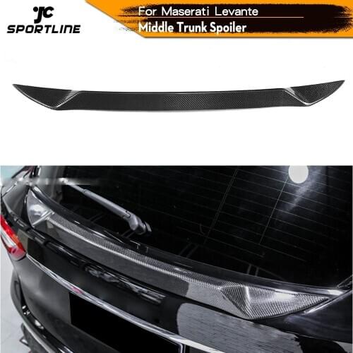 Carbon Fiber / FRP Rear Trunk Lip Middle Spoiler Window Wing for Maserati Levante S Sport Utility 4 Door Hatchback 2016 - 2019