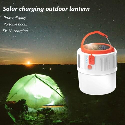 USB Rechargeable Bulb For Outdoor Tent Lamp Solar LED Camping Light Portable Lanterns Emergency Lights For BBQ Hiking Drop ship