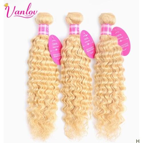 Vanlov 613 Blonde Human Hair Bundle Deep Wave 100% Human Hair Bundles Weave Brazilian Hair Weave Bundles 3pc/lot Remy Human Hair