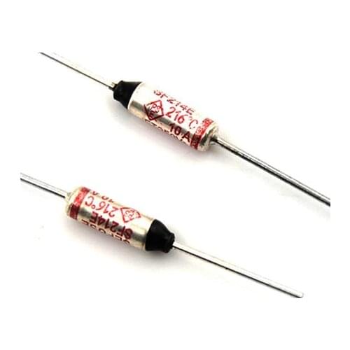10Pcs 216 C 216 Degree 10A 250V Celsius Circuit Cut Off Thermal Fuse Thermal Cutoffs SF214E SEFUSE Cutoffs for NEC Thermal Fuse