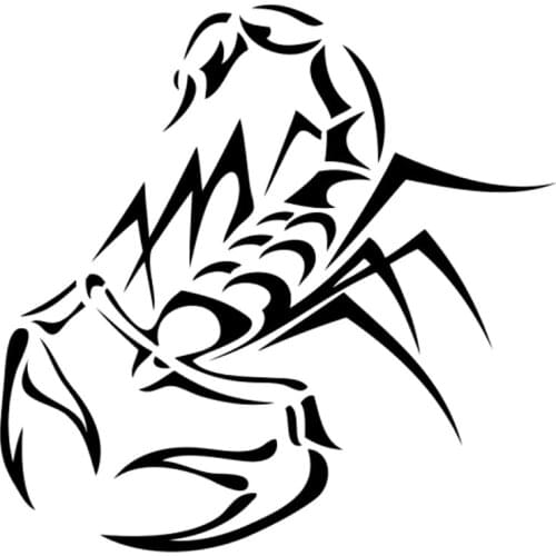13.9cm*13.7cm Tribal Tattoo Scorpion Cartoon Decal Vinyl Stickers