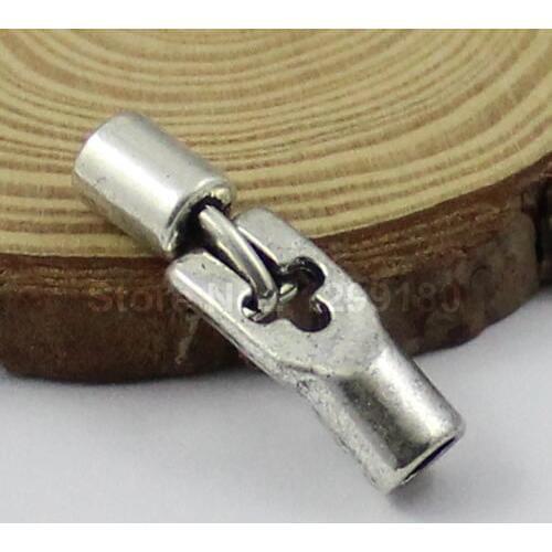 20sets/lot Antique Silver Fold Over Lobster Clasp For Necklace Chain DIY Jewelry Accessory Two Parts 33x10mm Hole:5mm K01243