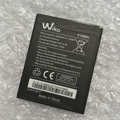 5pcs/2900mAh 3.85V original Battery For Wiko V12BNL Mobile Phone Batterie Bateria Replace Parts