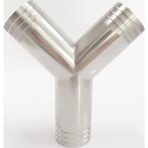 76mm 3" Hose Barb Butt Welding Y Shaped 3 Way SUS 304 Stainless Steel Sanitary Fitting Spliter Homebrew Beer Wine