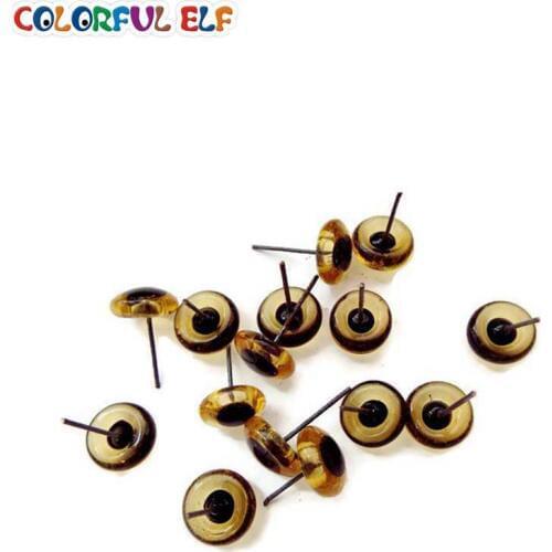 Free Shipping Brown Color Glass eyes 100ps 3mm-12mm Wholesale Glass Eyes On Wire Pins