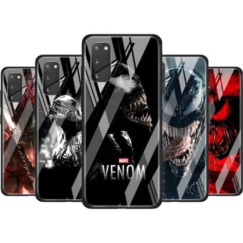 Villain Marvel Venom Tempered Glass Cover For Samsung Galaxy S20 S10 S9 S8 S10E FE Ultra Plus Lite 5G Phone Case