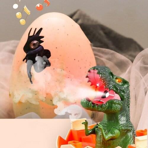 D7WF Anti-Collision Baby Musical Animal Touch Sensor Toy Hatching Egg Dinosaur Toy Realistic Toy with Soft Music Light 7inch