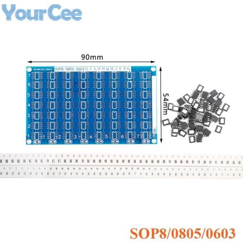 DIY Circuit Board PCB SMT SMD Component Soldering Practice Board SOP8 Chip 0805 PCB 0603 DIY Kit Fanny Skill Training Electronic