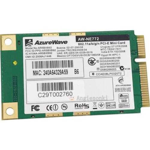 Dual Band 2.4G/5G Atheros AR5BXB92 AR9280 Mini PCI-Express Karte Wireless WLAN Card 300Mbps 802.11N