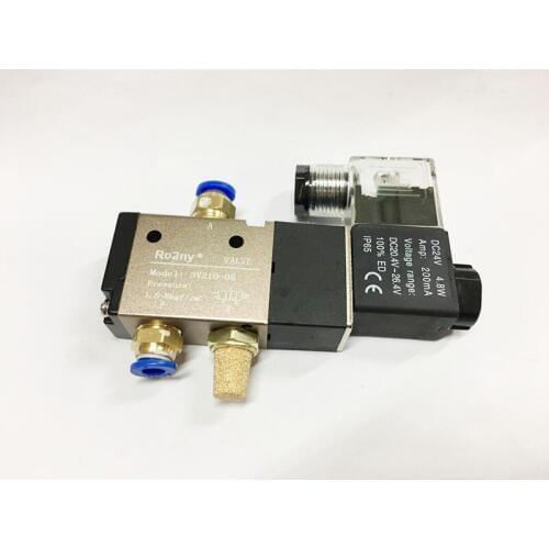 3V210-08 AC 220V /DC24V 2 Position 3 Port / Way Single Coil Pneumatic Air Control Solenoid Valve+tube fitting 8*5