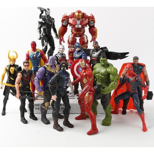 Marvel Avengers 3 Infinity War Action Figures Toys Hulk Captain America Spiderman Thanos Iron Man Hulkbuster Christmas gift