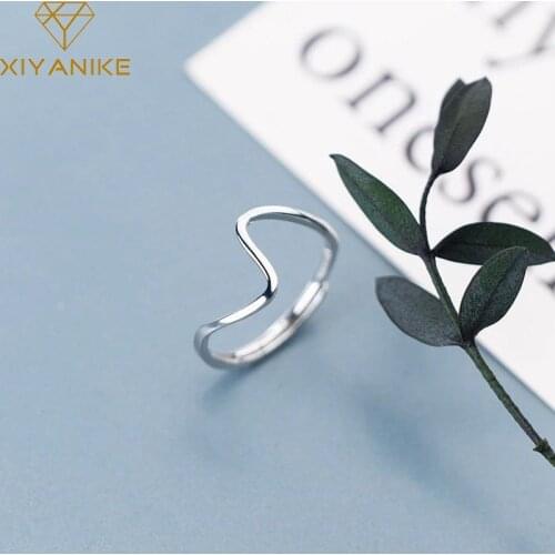 XIYANIKE 925 Sterling Silver Smooth Irregular Waves Ring Female Trendy Fashion Simple Jewelry Accessories Kольца All-match Gift