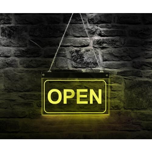 Store Shop Business Commonly Used Opening Display Sign Board Generalduty Open Sign Wall Hanging Light Multi-color Changable