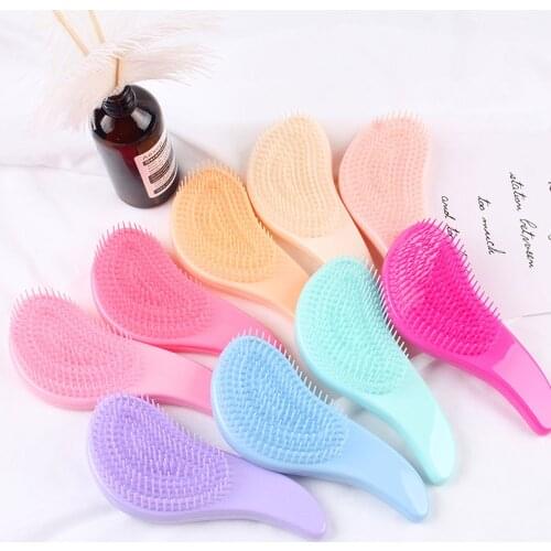 Macaron Magic Handle Comb Anti-static Massage Hair Brush Detangle Shower Massage Hairbrush Comb Salon Hair Styling Tool 8 Colors