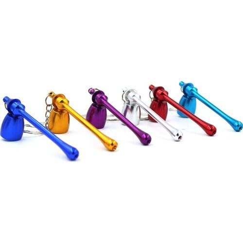 1PCS Mini Mushroom Smoke Metal Pipes Portable Aluminum alloy Tobacco Pipes with key holder Smoking Gadgets Cigarette Accessories