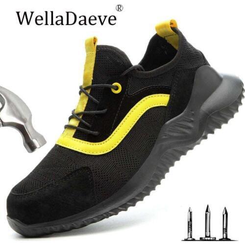 Mens Steel Toe Work Safety Shoes Puncture Proof Ankle Boots Construction Protective Footwear Lightweight Casual Sneaker For Men