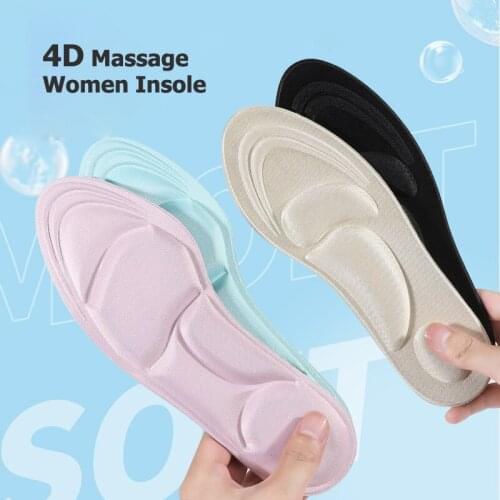 4D Massage Insoles Women Memory Foam Soft Elastic Breathable Comfortable Sponge Shoes Pad Foot Care Insert