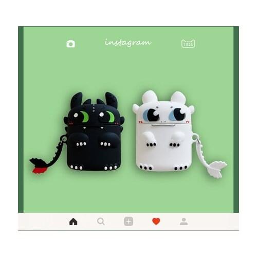 Cute Cartoon Anime dinosaur soft silicon Wireless Earphone Charging cover for Apple AirPods 2 3 1 pro Bluetooth Box Headset case