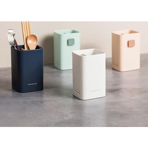 Wall-mounted Chopsticks Tube Multifunctional Square Storage Draining Holder Tableware Spoon Drain Rack Kitchen Accessories Tools